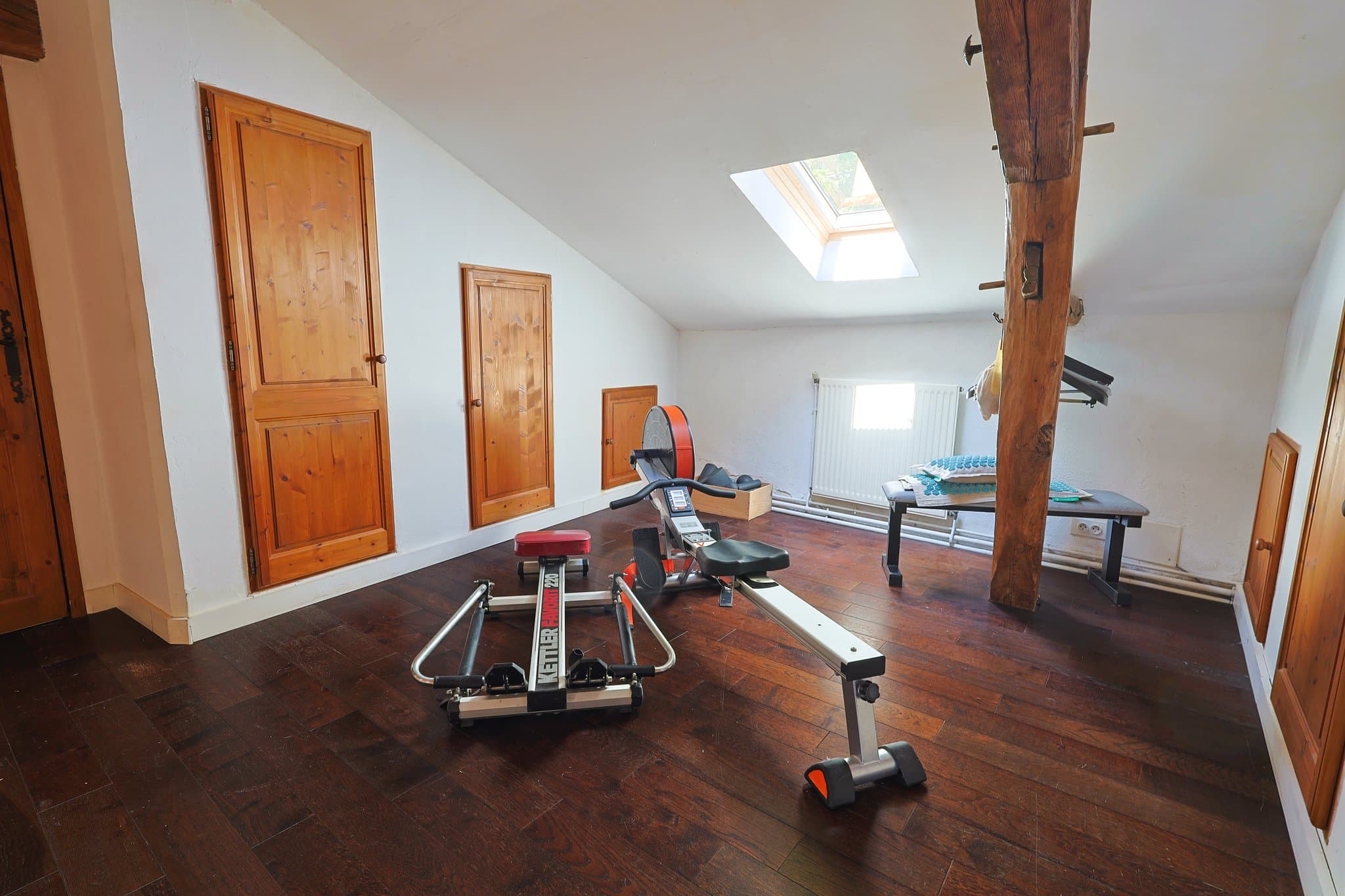 The first-floor gym at Chez Momône.