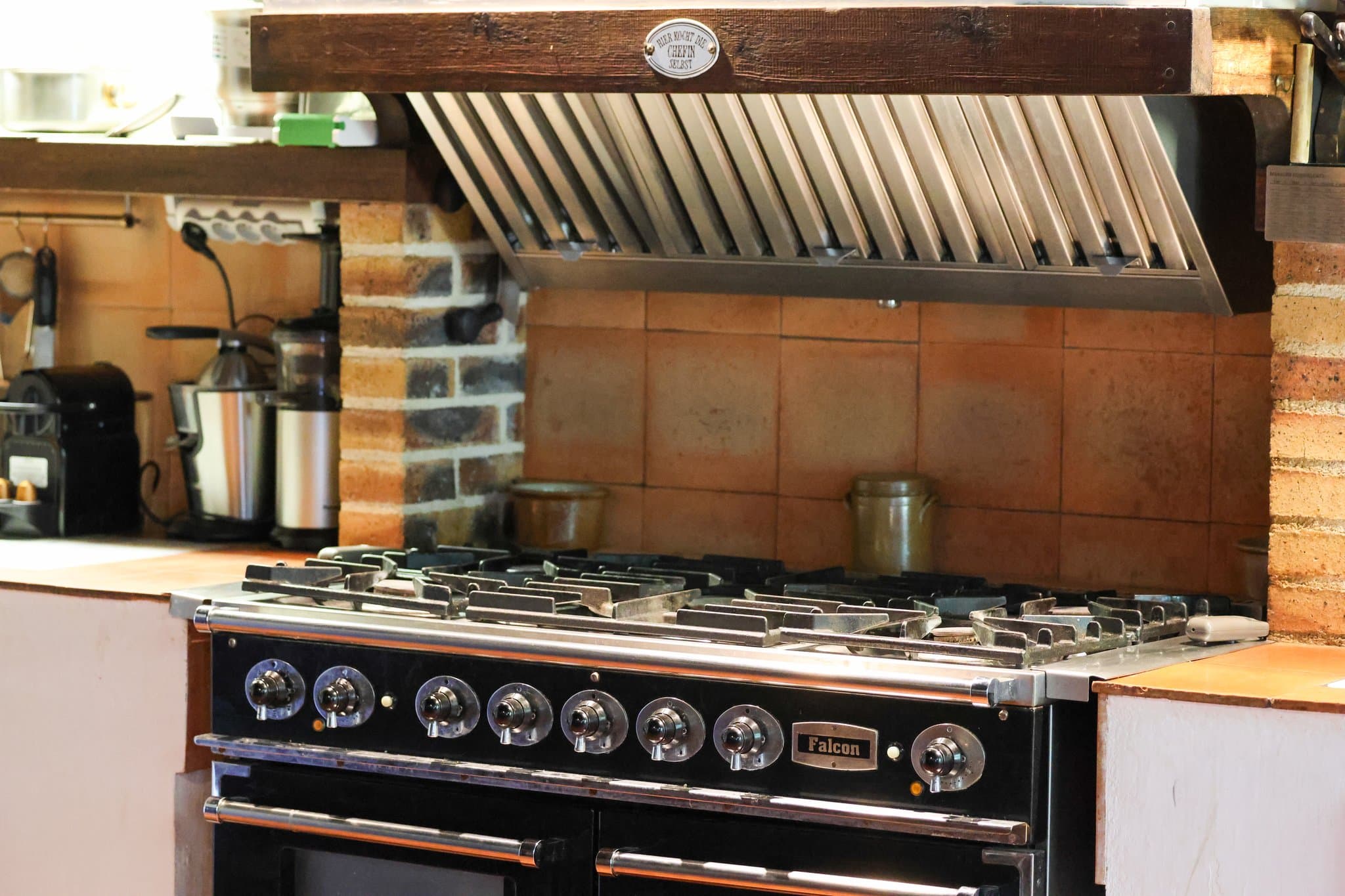The range in Chez Momône's kitchen.
